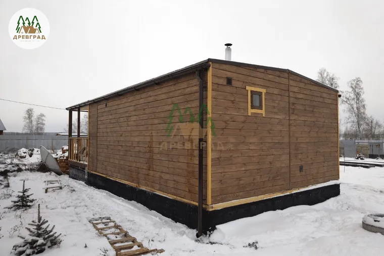 Баня 5 × 7м с террасой 5 × 3м