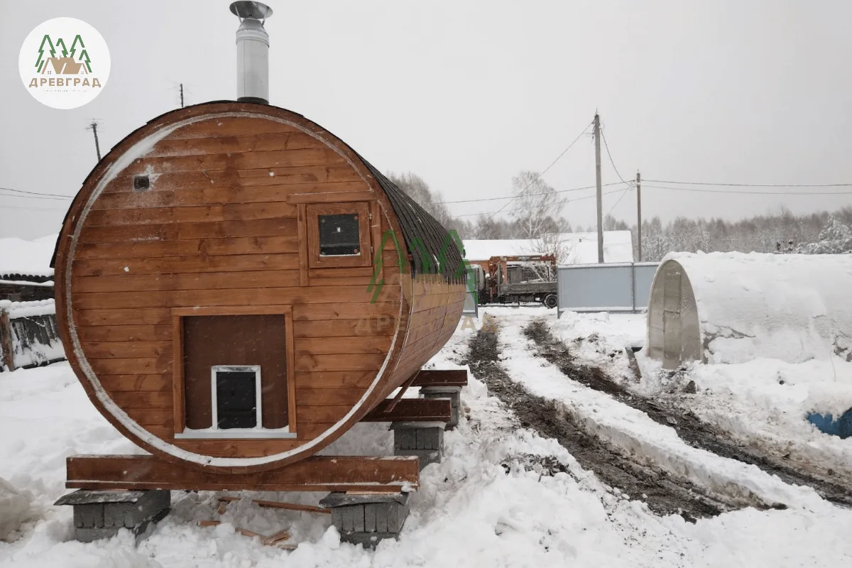 Кедровая круглая баня-бочка 2,2 × 4,0 — фото 1
