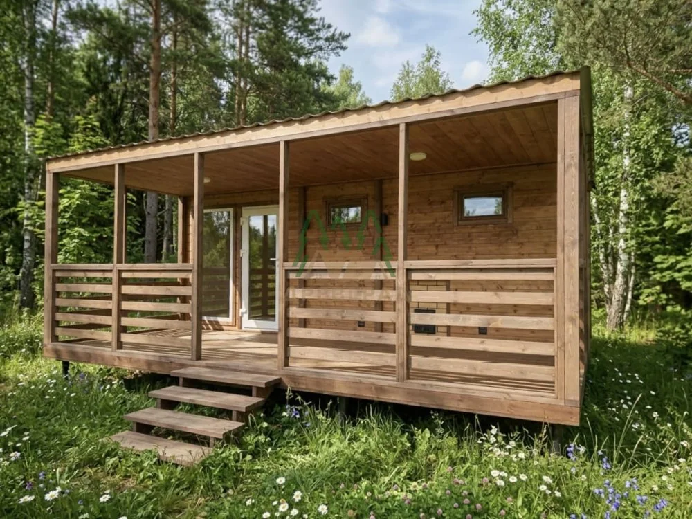Баня с террасой 4,7 × 6 м — фото 1