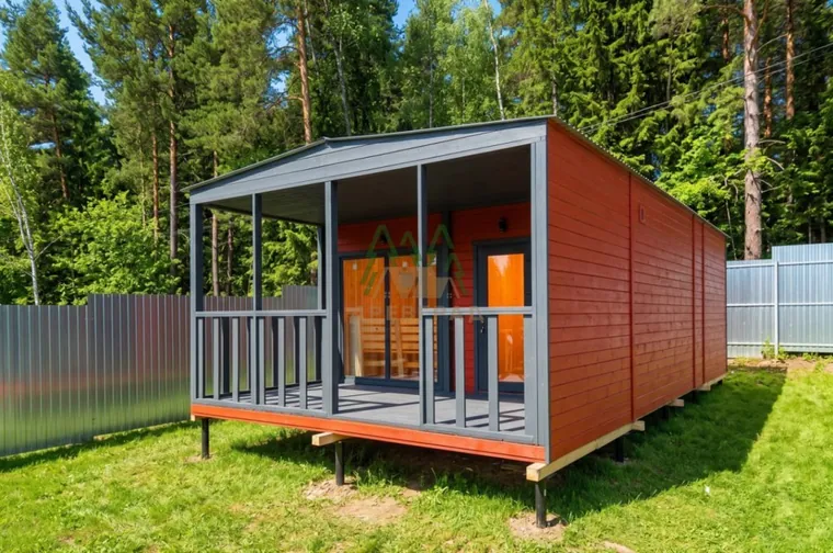 Баня с террасой 4,6 × 8 м